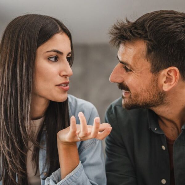 couple staring at each other