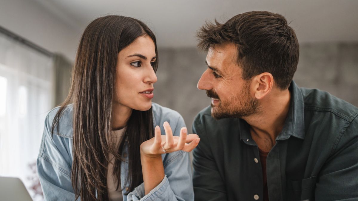 couple staring at each other
