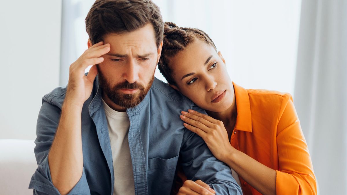 couple worried sitting down