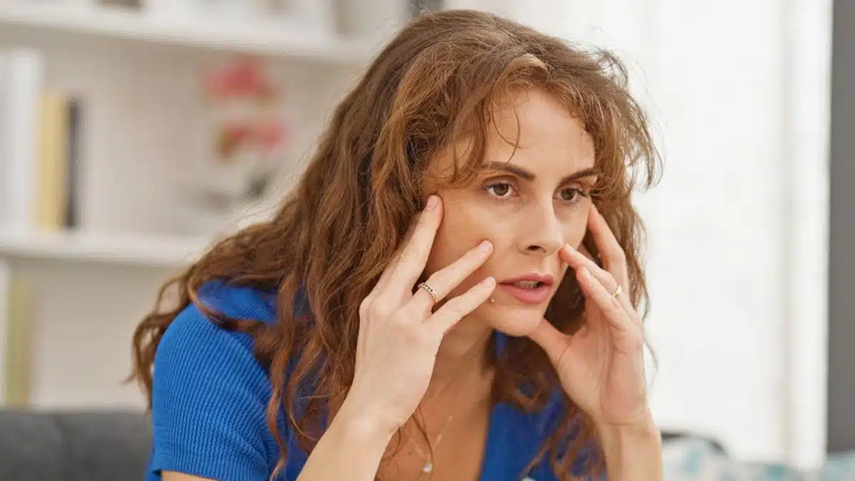 curly redhead stressed out