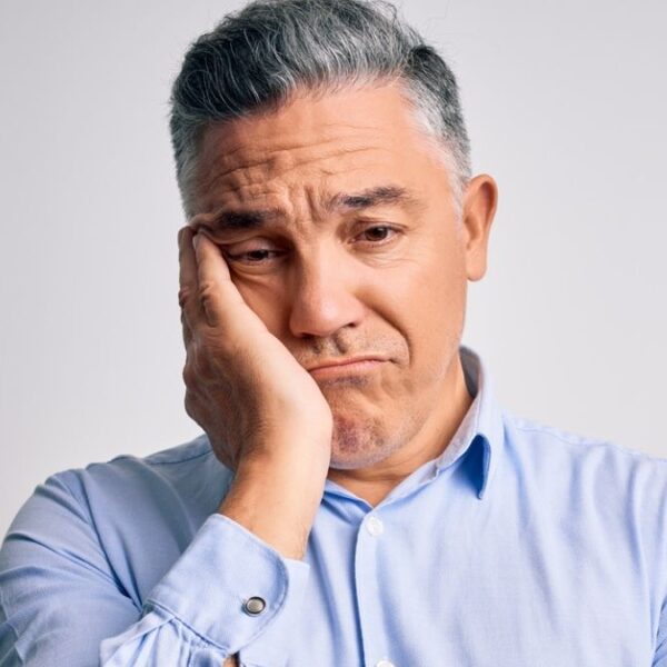 man thinking sad