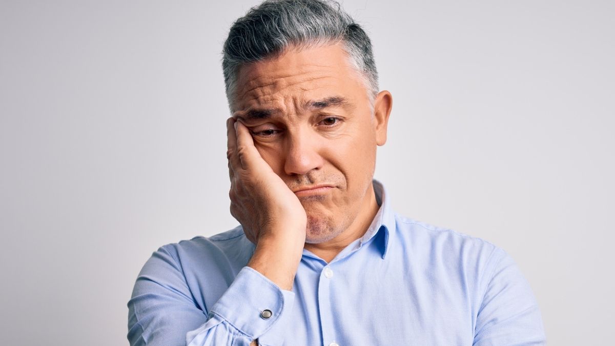 man thinking sad