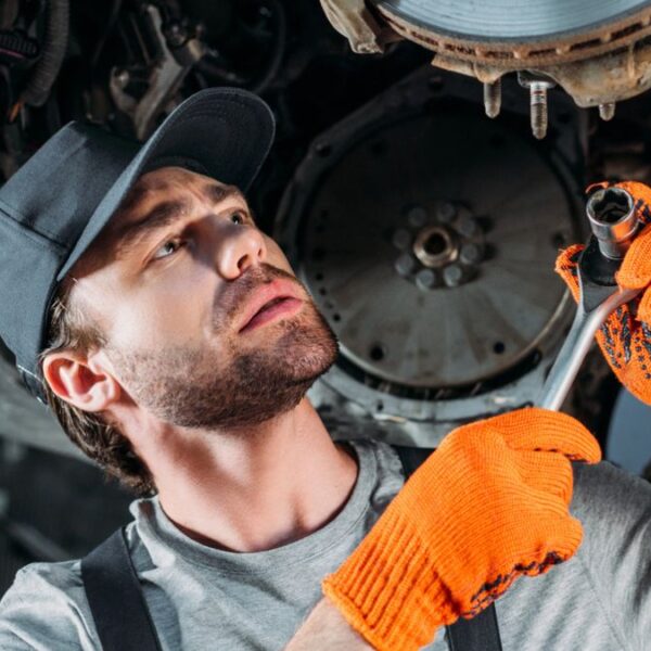 man working under the car