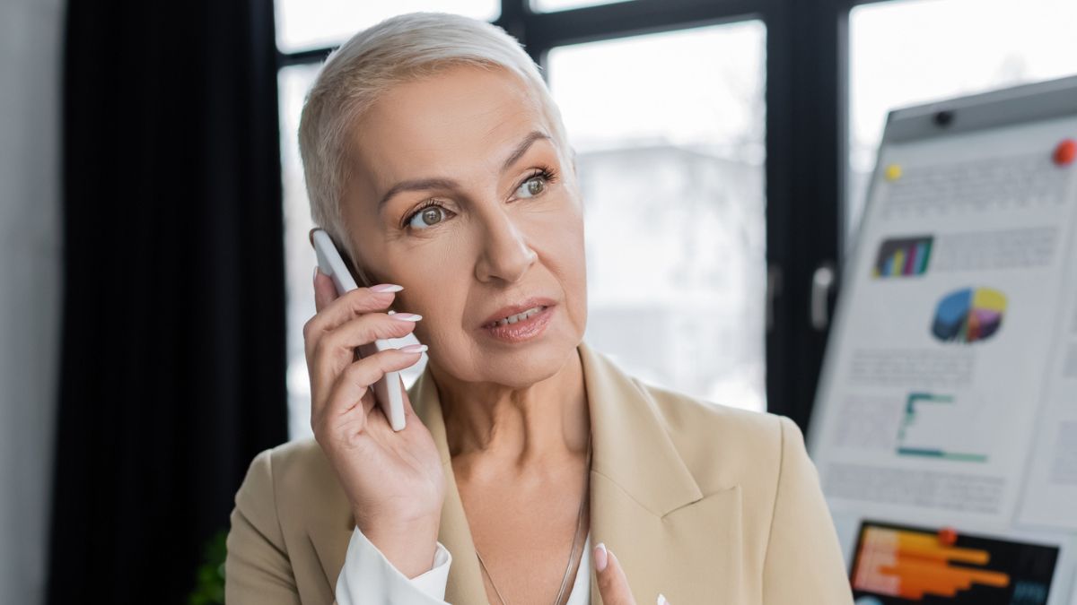 mature woman making a phone call