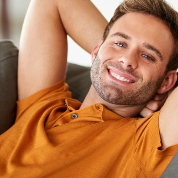 max relaxing on a couch