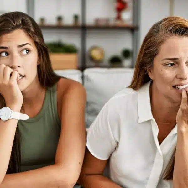 two women nervous