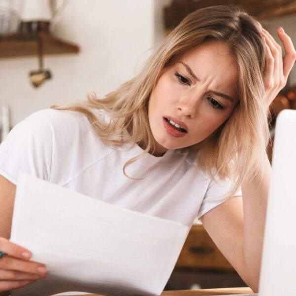 woman confused about her bill