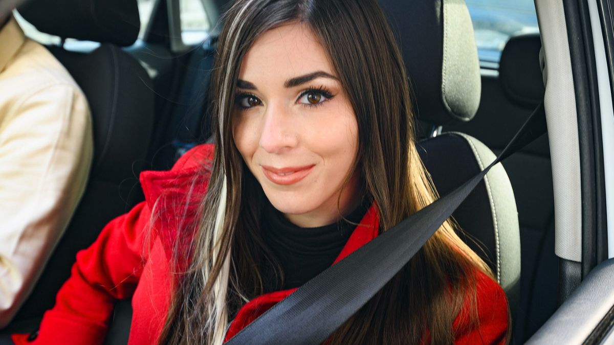 woman in the car with a seat belt