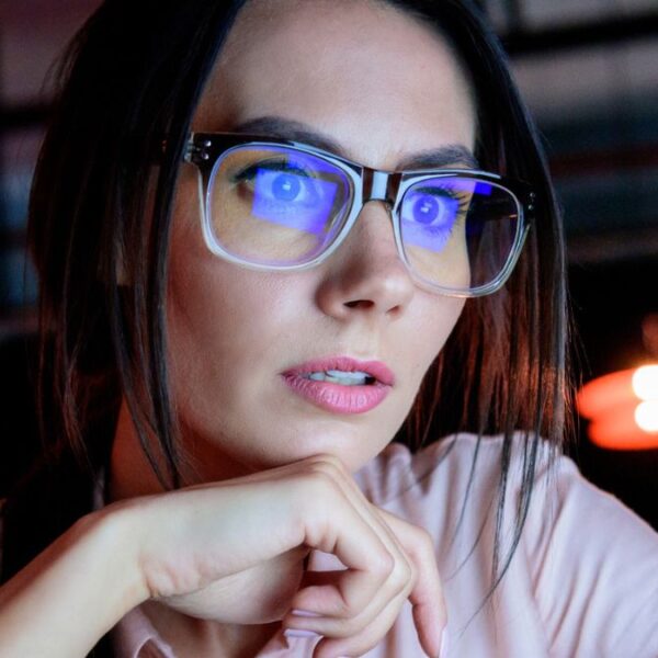 woman shocked glasses