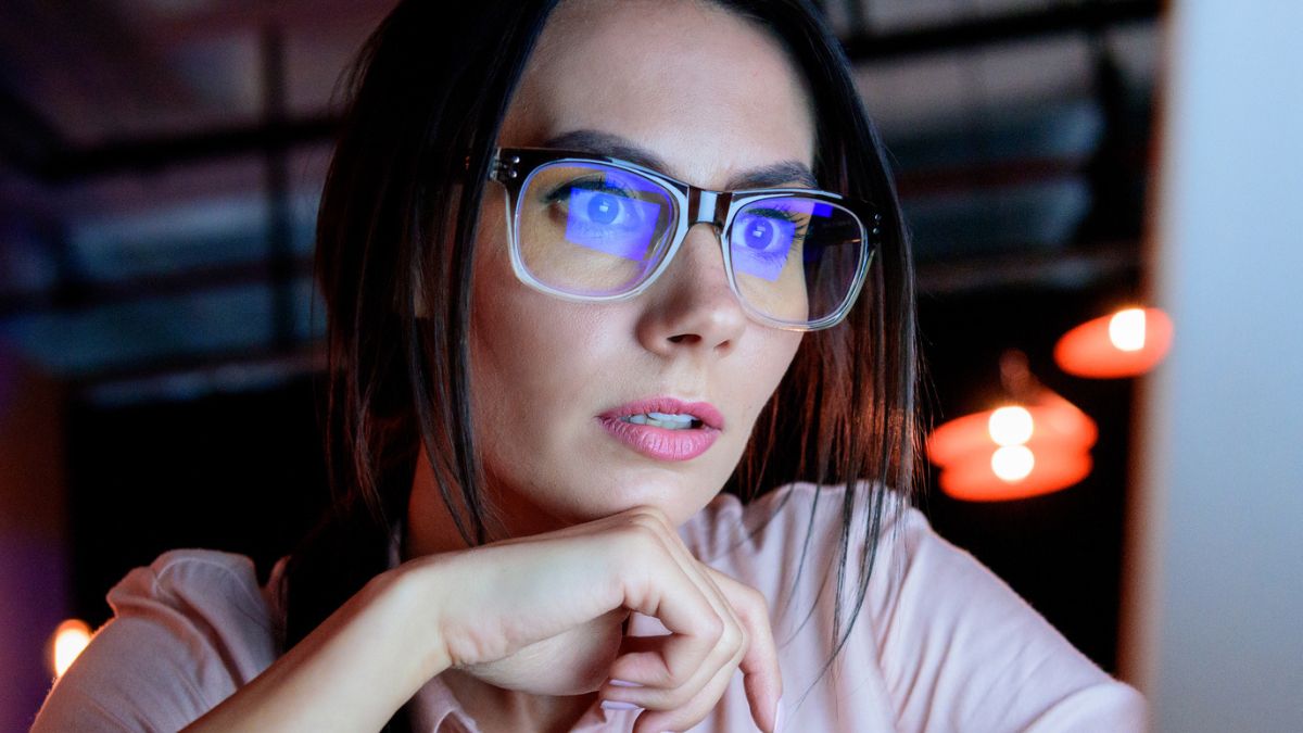 woman shocked glasses