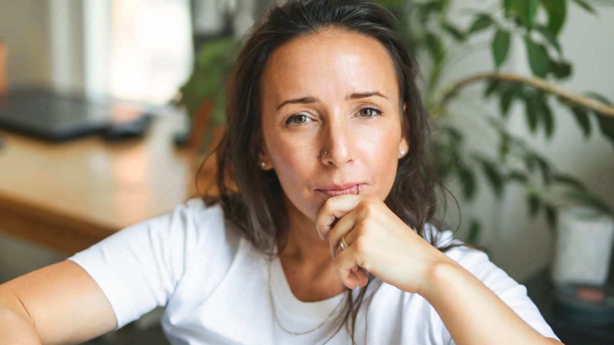 woman sitting alone