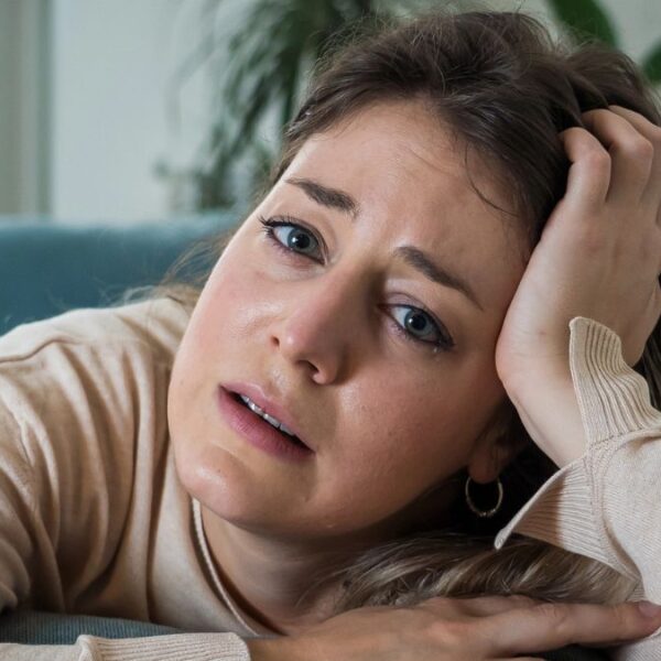 woman staring at camer