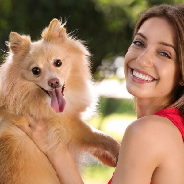 woman with a dog
