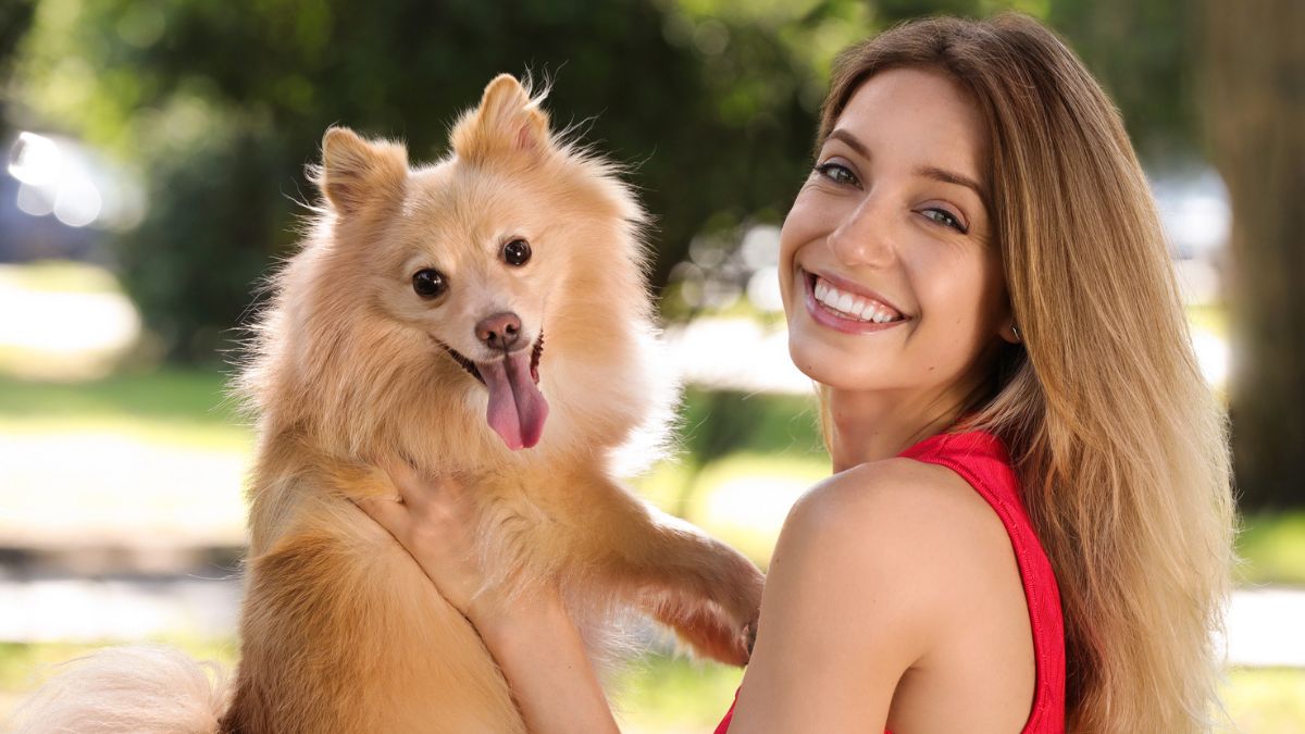 woman with a dog