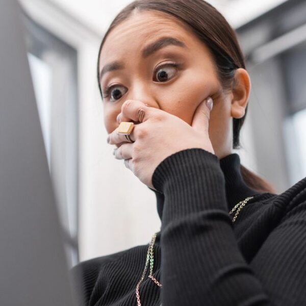 young woman shocked