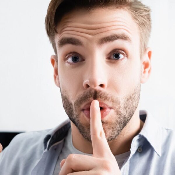 man quiet with phone