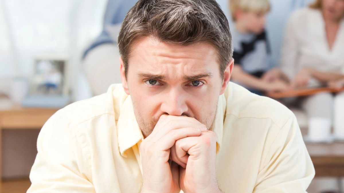 man thinking hard