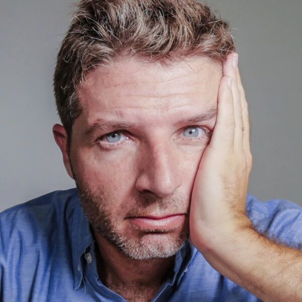 mature man worried tired