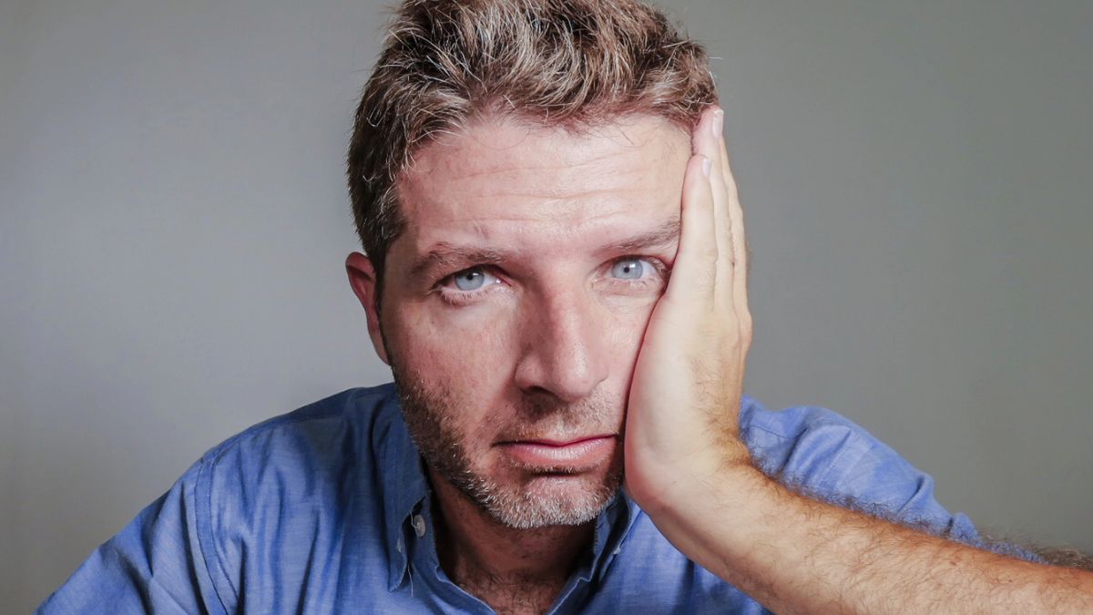 mature man worried tired