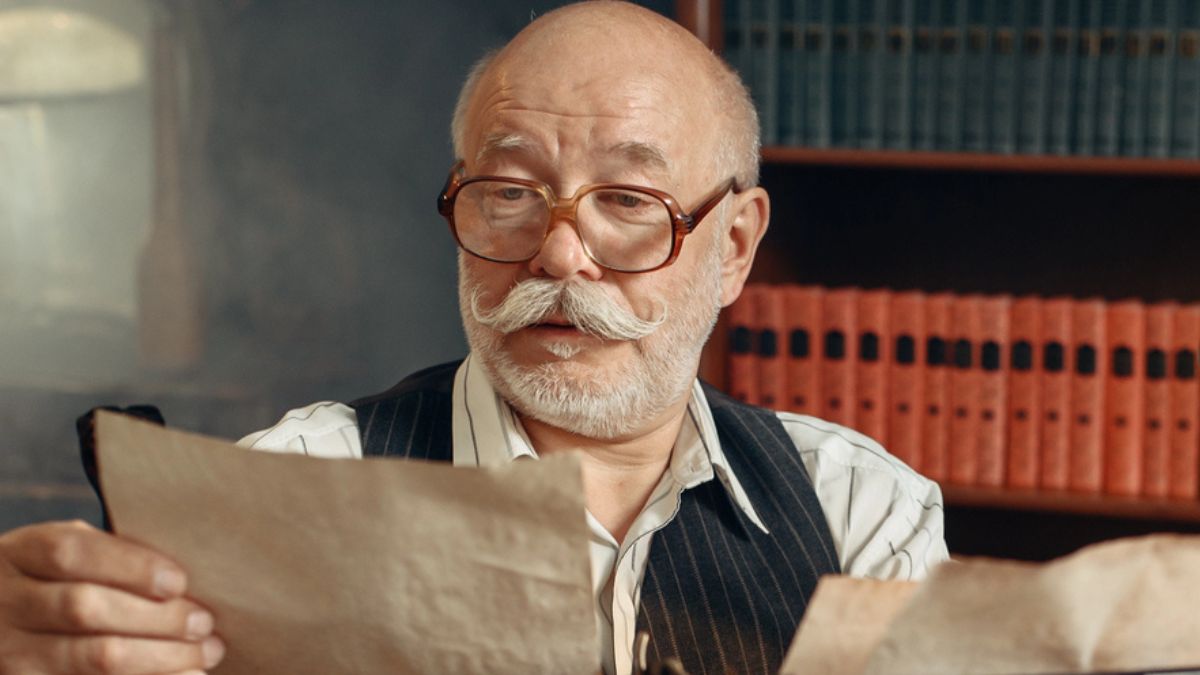 older man typer writer