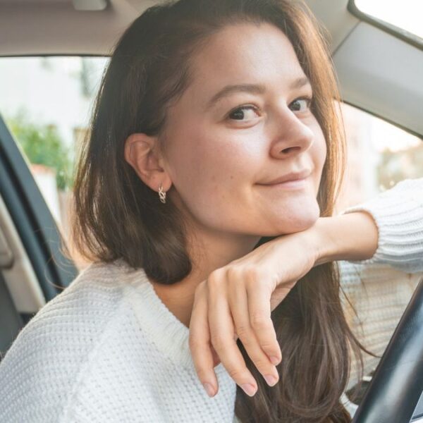 woman driving in a car
