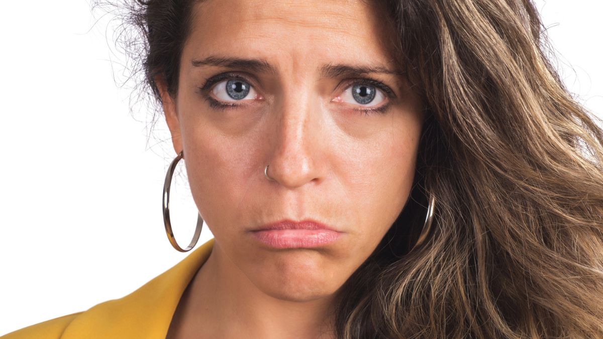 woman sad face