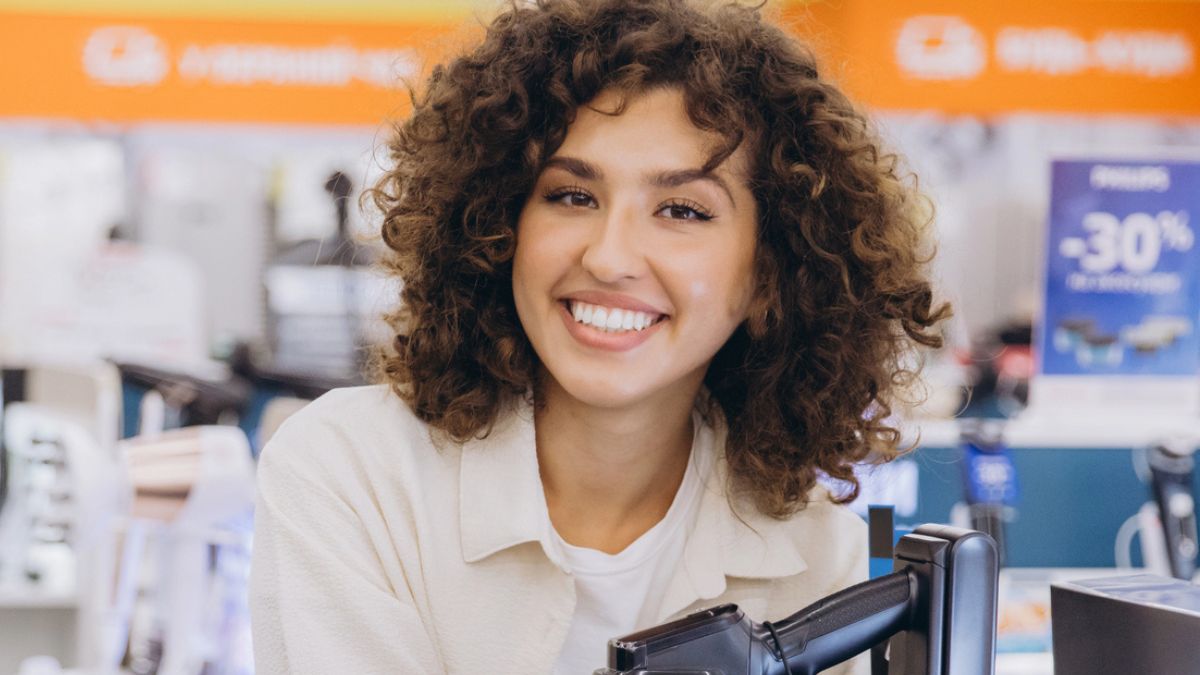woman shopping with an appliance