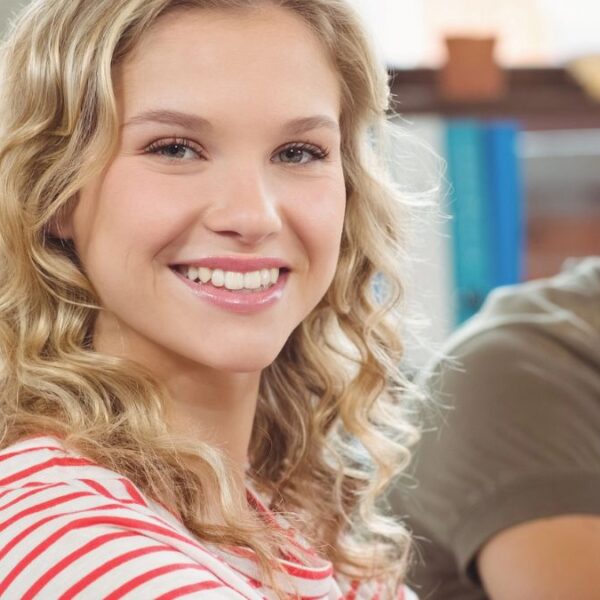 woman smiling with her friend