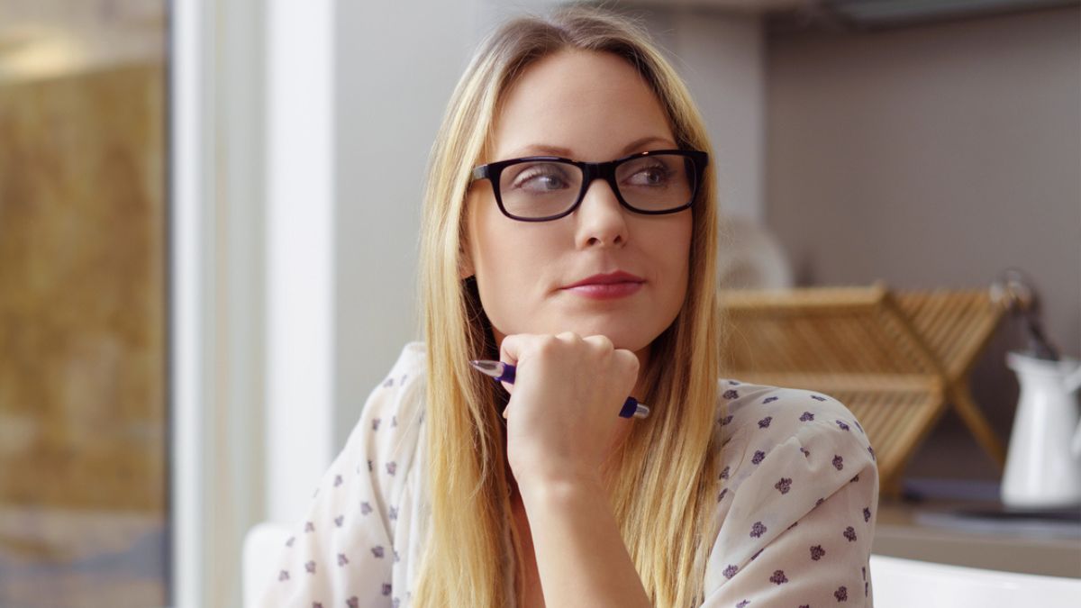 woman thinking on her own