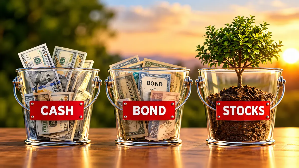 Cash, Bonds, Stocks: How Splitting Savings Into Three Pots Keeps Retirees Calm