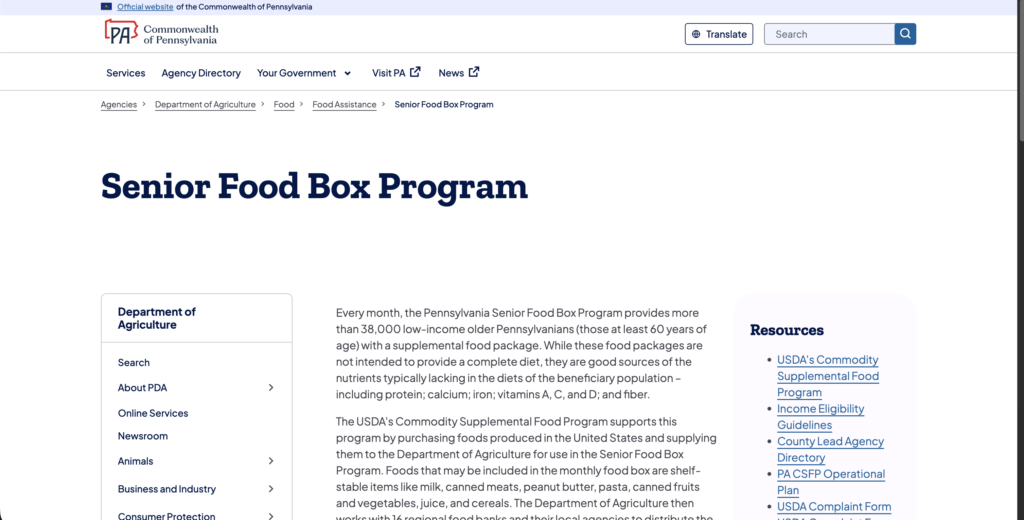 15 Government Benefits for Older Adults That Often Go Unclaimed Senior Food Box Program